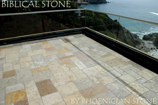 Biblical Stone on a deck of a Beach Front Home